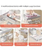 Premium Diaper Changing Table with Scale Pattern, Baby Care, Baby Diaper Changing Table, Rolling Crib, Diaper Changing Table, Baby Rack, 3 Adjustable Levels, Foldable - Image 5