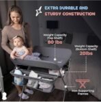 Premium Diaper Changing Table with Scale Pattern, Baby Care, Baby Diaper Changing Table, Rolling Crib, Diaper Changing Table, Baby Rack, 3 Adjustable Levels, Foldable - Image 7