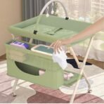 Premium Ultimate Baby Portable Folding Diaper Changing Table, Drawers and Wheels, Adjustable Height and Safety Belt, Grey, 78.99 x 60.2 x 9.91 cm - Image 3