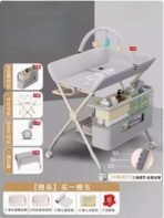 Premium Ultimate Baby Portable Folding Diaper Changing Table, Drawers and Wheels, Adjustable Height and Safety Belt, Grey, 78.99 x 60.2 x 9.91 cm - Image 4