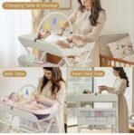 Premium Ultimate Baby Portable Folding Diaper Changing Table, Drawers and Wheels, Adjustable Height and Safety Belt, Grey, 78.99 x 60.2 x 9.91 cm - Image 7