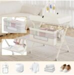 Premium Ultimate Baby Portable Folding Diaper Changing Table, Drawers and Wheels, Adjustable Height and Safety Belt, Grey, 78.99 x 60.2 x 9.91 cm - Image 8