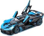 Premium 1:24 Bugatti Bolide Die-Cast Model Car with Lights, Sound, Pull Back & Opening Doors for Kids