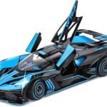 Premium 1:24 Bugatti Bolide Die-Cast Model Car with Lights, Sound, Pull Back & Opening Doors for Kids