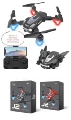 J2 Foldable Drone with Dual 4K HD Cameras – WiFi FPV Live Video Quadcopter for Beginners – Includes 2 Batteries, 360° Flip, Altitude Hold, and Portable Carry Design – RC Toy Gift for Kids & Adults 14+