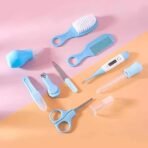 Premium 10-in-1 Baby Grooming & Healthcare Kit – Portable Infant Care Set with Digital Thermometer, Nasal Aspirator, Hair Brush, & Manicure Tools – BPA-Free Safe Grooming Essentials for Newborns, Toddlers, Travel & Daily Use (Blue) - Image 6
