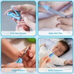 Premium 10-in-1 Baby Grooming & Healthcare Kit – Portable Infant Care Set with Digital Thermometer, Nasal Aspirator, Hair Brush, & Manicure Tools – BPA-Free Safe Grooming Essentials for Newborns, Toddlers, Travel & Daily Use (Blue) - Image 11