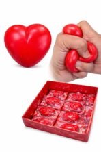 Premium Taba Squishy Heart Squishy Toy, Heart Stress Relief Toys Adults Kids , Fidget Toy Soft Squeeze Ball for Anxiety, Party, Birthday, Return Gift Red