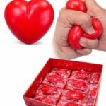 Premium Taba Squishy Heart Squishy Toy, Heart Stress Relief Toys Adults Kids , Fidget Toy Soft Squeeze Ball for Anxiety, Party, Birthday, Return Gift Red
