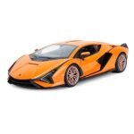 Alloy Model 1:24 Scale Lamborghini Sian FKP 37 Die-Cast Toy Car with Light & Sound, Pull Back Action & Openable Doors for Kids