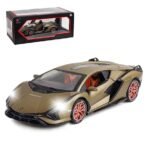 Alloy Model 1:24 Scale Lamborghini Sian FKP 37 Die-Cast Toy Car with Light & Sound, Pull Back Action & Openable Doors for Kids - Image 2