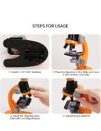 Premium Microscope Slides Orange Microscopes for Kids Students Adults Beginner Microscope STEM Kit Biological Science Experiment Educational Tool Accessories Kids Biological Magnifier - Image 6