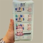 Premium Mini Baby Wipes Disposable Portable Pocket Water Wipes Baby Skin Care Wet Tissue Travel Children Baby Hand & Face Baby Sanitizing Cleansing/Moisturising For Fresh 8 Mini Pack (64 Wipes X 2 Pack) Random Cute Animals - Image 7