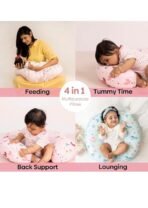 Premium Cotton Newborn Nursing Feeding Pillow, Breastfeeding Pillows with Removable Cover, Infant Support for Baby & Mom Cradle 0-24 Months (Random) - Image 5