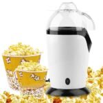 Premium Electric Popcorn Maker – Hot Air Popper Machine, Quick & Healthy Oil-Free Popcorn Maker for Home – Compact & Easy to Use (White)