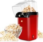 Premium Electric Popcorn Maker – Hot Air Popper Machine, Fast & Healthy Oil-Free Popcorn Maker for Home – Compact & Easy to Use (Red)