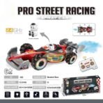 Pro Street Racing RC Spray Car - High-Speed 2.4GHz Remote Control Formula Racer with Mist Exhaust, Lights & Sound (Red)
