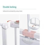 Premium Pressure-Mounted Baby Safety Gate – Extra Wide Metal Walk-Thru Gate for Stairs & Doorways – Auto-Close Feature with Dual-Lock System – Drill-Free Child & Pet Safety Barrier (White) - Image 3