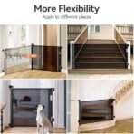 Premium Retractable Baby & Pet Safety Gate – Extra Wide 0-180cm Mesh Barrier for Stairs, Hallways & Doorways – 84cm Tall Indoor/Outdoor Child Safety Gate with One-Handed Operation (Black) - Image 4