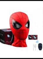 Premium Spider Hero Mask - Movable Mechanical Eye, Realistic Superhero Full Mask - Cosplay, Movie Props for Men & Children - Red