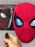 Premium Spider Hero Mask - Movable Mechanical Eye, Realistic Superhero Full Mask - Cosplay, Movie Props for Men & Children - Red - Image 5