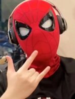 Premium Spider Hero Mask - Movable Mechanical Eye, Realistic Superhero Full Mask - Cosplay, Movie Props for Men & Children - Red - Image 3