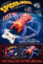 Wall Climbing RC Spider Toy – 360° Rotating Remote Control Spider with LED Lights, Vacuum Suction & Rechargeable Battery (Red & Blue)