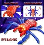 Wall Climbing RC Spider Toy – 360° Rotating Remote Control Spider with LED Lights, Vacuum Suction & Rechargeable Battery (Red & Blue) - Image 3