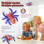 Wall Climbing RC Spider Toy – 360° Rotating Remote Control Spider with LED Lights, Vacuum Suction & Rechargeable Battery (Red & Blue) - Image 4