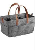 Premium Felt Fabric Baby Diaper Bag Lightweight Baby Products Organizer Compartment Dark Gray | Strollers & Accessories | Stroller Accessories | Organizers & Nets