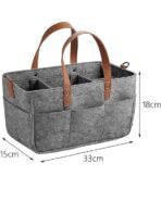 Premium Felt Fabric Baby Diaper Bag Lightweight Baby Products Organizer Compartment Dark Gray | Strollers & Accessories | Stroller Accessories | Organizers & Nets - Image 2