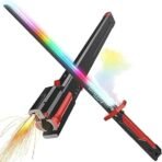 Rechargeable LED Cyber Katana with Realistic "Sword Sparks" Effect & Sound – Color Changing Gradient Blade (Pink/Yellow/Blue), Automatic Drawing Mechanism, Premium Scabbard – Cosplay Toy for Adults & Kids 12+ - Image 2