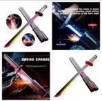 Rechargeable LED Cyber Katana with Realistic "Sword Sparks" Effect & Sound – Color Changing Gradient Blade (Pink/Yellow/Blue), Automatic Drawing Mechanism, Premium Scabbard – Cosplay Toy for Adults & Kids 12+ - Image 5