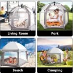 Premium Pop Up Baby Playpen,Indoor & Outdoor Foldable Play Pen for Kids & Adults, Portable Baby Beach Tent with Travel Bag, Pop Up Pack and Play Yard Pink Color - Image 5