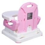 Premium Mastela Folding Booster Seat for Babies & Toddlers (6–48 Months) – 2-Level Height Adjustment, Non-Skid Feet, Dishwasher-Safe Tray & Compact Foldable Design – Pink - Image 6