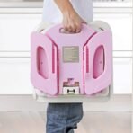Premium Mastela Folding Booster Seat for Babies & Toddlers (6–48 Months) – 2-Level Height Adjustment, Non-Skid Feet, Dishwasher-Safe Tray & Compact Foldable Design – Pink - Image 9