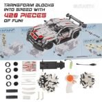 DIY Remote Control Racing Car Building Set – 1:16 Scale 2.4GHz RC Car with Openable Doors & Front Cover - Image 5
