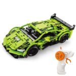 DIY Rechargeable Remote Control Supercar – 1:16 Scale Building Block RC Racing Toy with Strong Power & TPR Tires