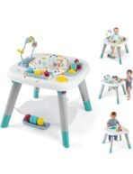 Premium 6-in-1 Baby Activity Center, Baby Jumper & Interactive Play Table with 360° Rotating Seat, Detachable Toys & Music, Montessori,6-36 Months