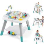 Premium 6-in-1 Baby Activity Center, Baby Jumper & Interactive Play Table with 360° Rotating Seat, Detachable Toys & Music, Montessori,6-36 Months