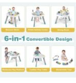 Premium 6-in-1 Baby Activity Center, Baby Jumper & Interactive Play Table with 360° Rotating Seat, Detachable Toys & Music, Montessori,6-36 Months - Image 4