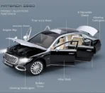 Premium 1:24 Mercedes-Benz Maybach S680 Die-Cast Alloy Model - Remote Controlled Electric Doors, Simulation Sound & Light, Pull-Back Executive Luxury Sedan - Image 3