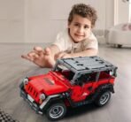 1:16 Simulation RC Off-Road Vehicle Building Block Set – Rechargeable DIY Construction Toy with Openable Hood, Doors & Trunk - Image 6
