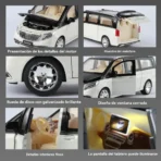 1:24 Mercedes-Benz V-Class VS680 Luxury Die-Cast Model - Remote Controlled Electric Doors, Starlight Ceiling, Sound & Light Effects, Pull-Back Business Van - Image 4