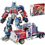 2-in-1 Transformation Building Block Toy – Interchanging Defender Robot and Flame Detail Truck Mech Set (533 Pieces)