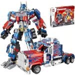 2-in-1 Transformation Building Block Toy – Interchanging Defender Robot and Flame Detail Truck Mech Set (533 Pieces)