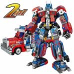 2-in-1 Transformation Building Block Toy – Interchanging Defender Robot and Flame Detail Truck Mech Set (533 Pieces) - Image 3