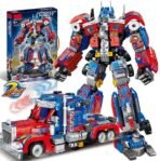 2-in-1 Transformation Building Block Toy – Interchanging Defender Robot and Flame Detail Truck Mech Set (533 Pieces) - Image 5