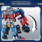 2-in-1 Transformation Building Block Toy – Interchanging Defender Robot and Flame Detail Truck Mech Set (533 Pieces) - Image 9