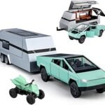 1:24 Tesla Cyber truck with Detachable Caravan – Premium Die-Cast Overlanding Set